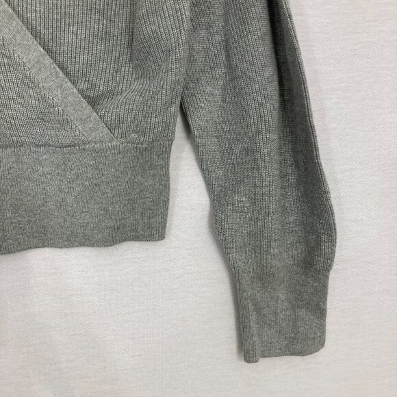 New Banana Republic Gray Rib Knit Wrap Pullover Sweater size Large - Picture 5 of 10